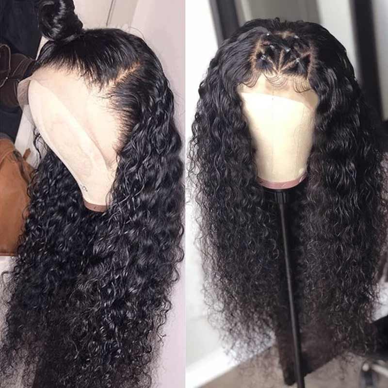 Brazilian Natural Hairline Deep Wavy Lace Front Human Hair Wigs-7