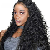Ali Annabelle Deep Curly 13x4 Transparent Glueless Lace Front Wig Human Hair Wigs