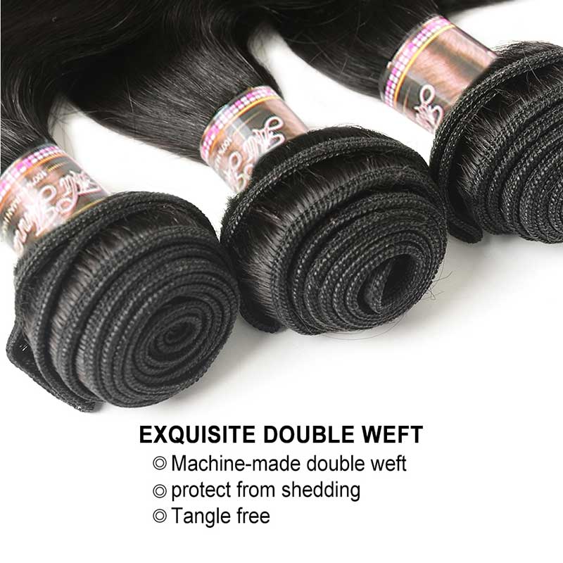 Ali Annabelle Straight Double Drawn Brazilian Peruvian Human Hair Weave Bundles