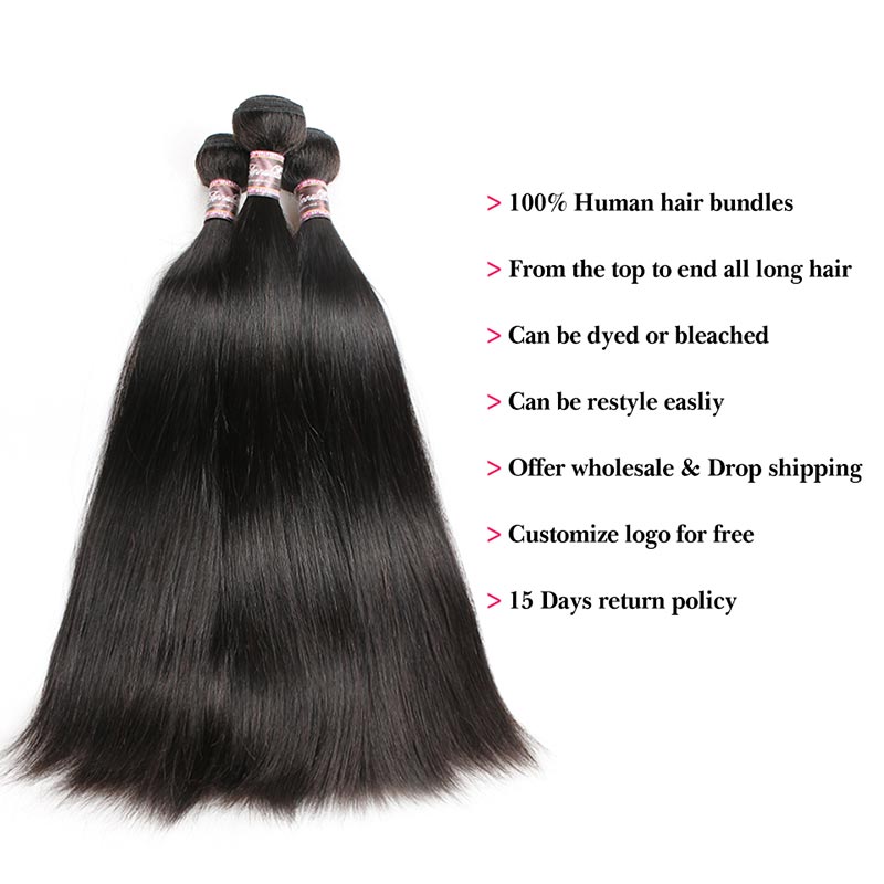 Ali Annabelle Straight Double Drawn Brazilian Peruvian Human Hair Weave Bundles