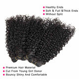 Ali Annabelle Virgin Human Hair Weave 10-26inch Kinky Culry Hair Bundles with 4x4 Swiss Lace Closure