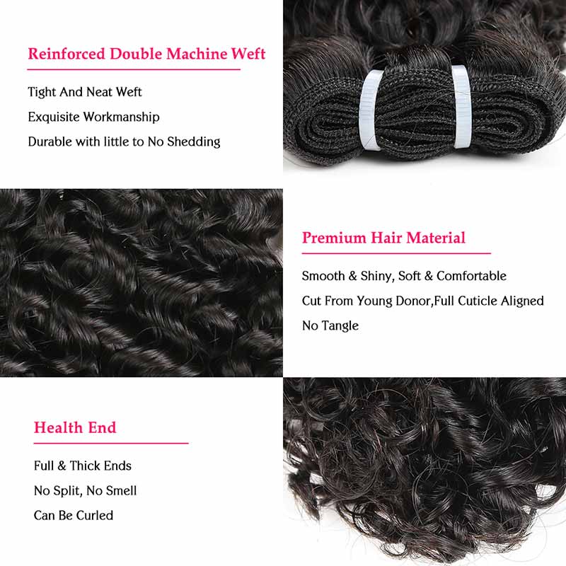 Ali Annabelle Double Drawn Kinky Curly Brazilian Malaysian Human Hair Weave Bundles