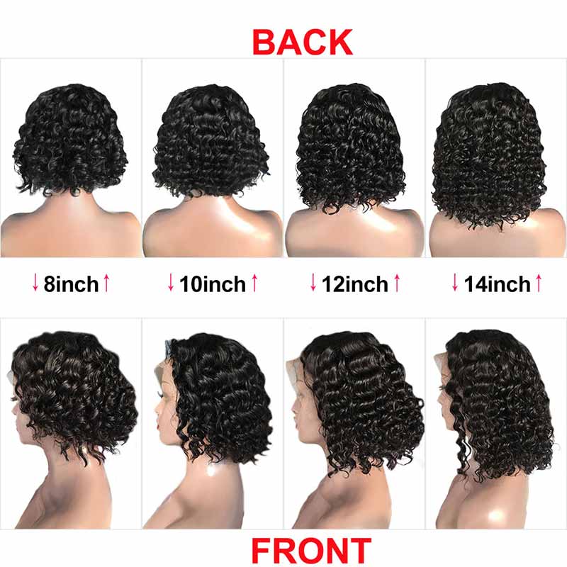 Ali Annabelle Deep Wave Short Bob Curly Lace Front Human Hair Wigs