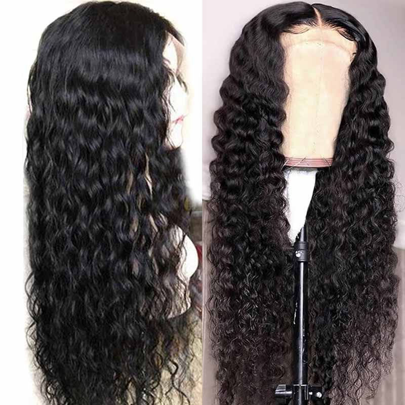 Ali Annabelle Deep Curly 13x4 Transparent Glueless Lace Front Wig Human Hair Wigs
