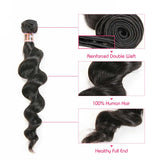 Brazilian Remy Loose Wavy Human Hair Bundles With Closure-5