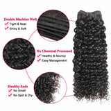 Ali Annabelle Virgin Human Hair Weave 10-26inch Kinky Culry Hair Bundles with 4x4 Swiss Lace Closure