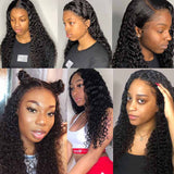 Brazilian Natural Hairline Deep Wavy Lace Front Human Hair Wigs-8
