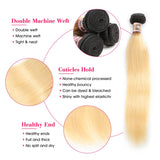 Ali Annabelle 1B/613 Honey Blonde Ombre Brazilian Straight Human Hair Bundles Dark Roots