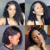 Ali Annabelle 1B Natural Color Ombre Indian Curly Bob Human Hair Wigs