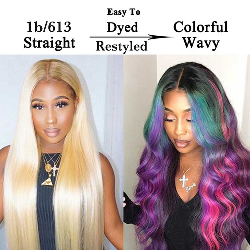 Ali Annabelle 1B/613 Honey Blonde Ombre Brazilian Straight Human Hair Bundles Dark Roots