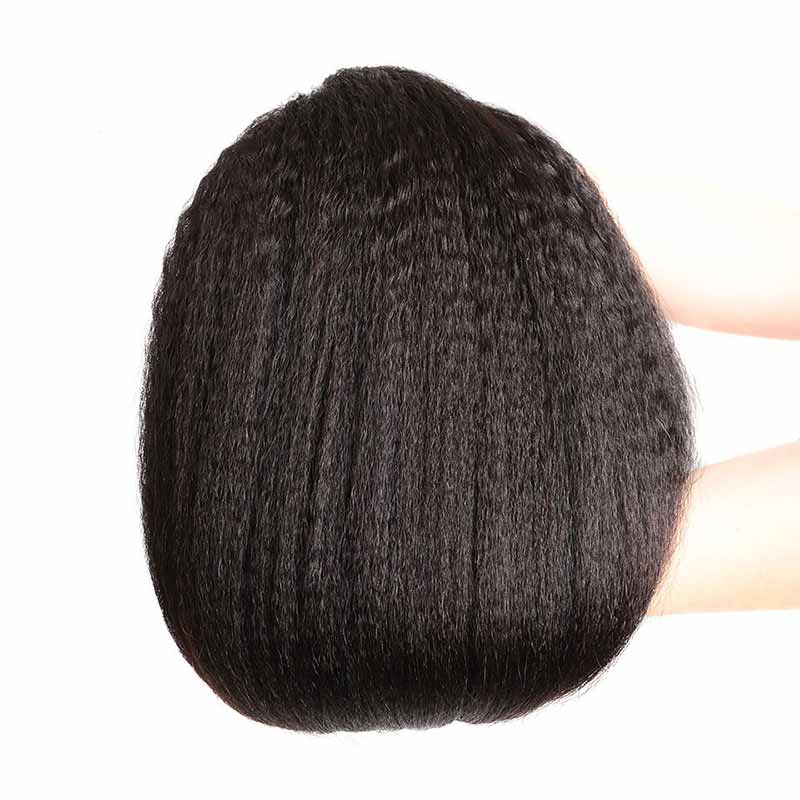 Peruvian Remy Kinky Straight Human Hair Weave Bundles-5