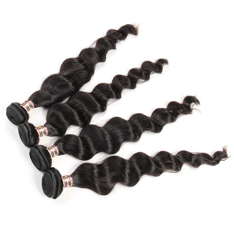Peruvian Wavy Machine Remy Human Hair Weave Bundles-6