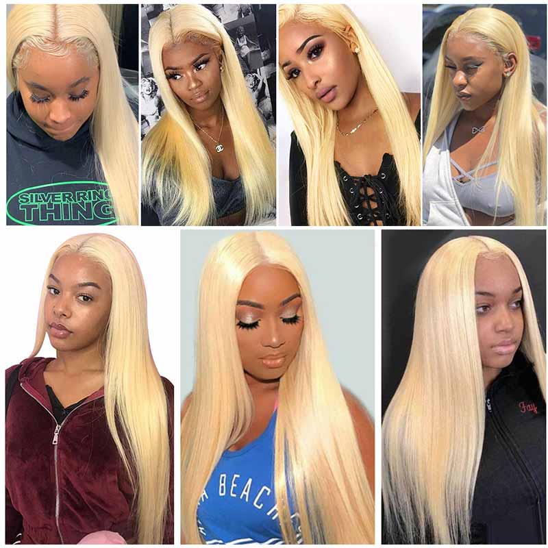 Ali Annabelle Honey Blonde Hairstyles Long Hair Bundles Straight Human Hair Weave with Frontal