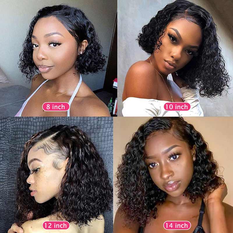 Ali Annabelle Brazilian Deep Wave Short Bob Lace Front Human Hair Wigs