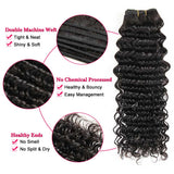 Ali Annabelle Deep Wave Human Hair Bundles With Lace Frontal Black Hairstyles