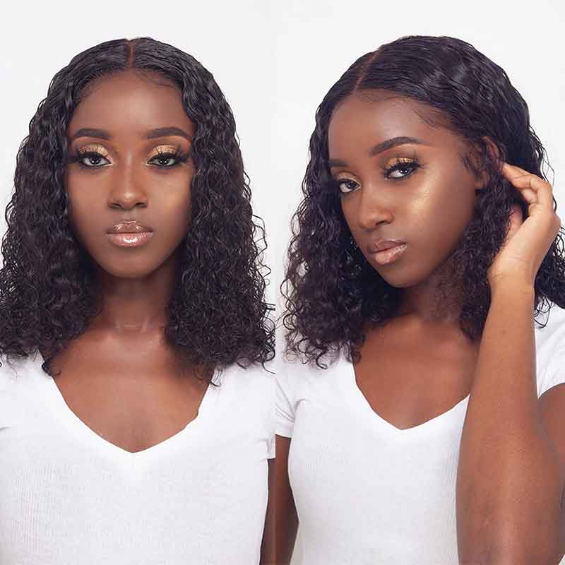 Ali Annabelle Deep Wave Short Bob Curly Lace Front Human Hair Wigs