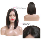 Ali Annabelle Brazilian Quick Weave Short Bob Wigs Straight Lace Front Human Hair Wig