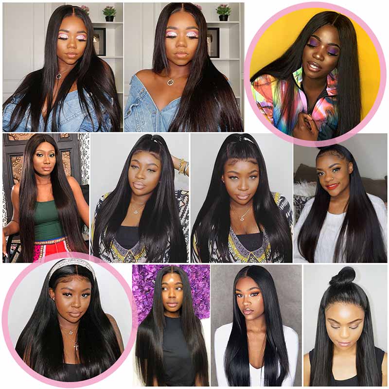 Ali Annabelle Peruvian Pre Plucked 13x4 Straight Glueless Lace Front Human Hair Wigs