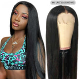Ali Annabelle 4x4 Undetectable Transparent Straight Lace Closure Human Hair Wigs