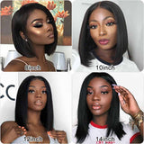 Ali Annabelle Straight Short Bob Lace Front Human Hair Wigs Natural Color