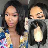 Ali Annabelle Peruvian Pre Plucked Straight Short Bob Lace Front Human Hair Wigs