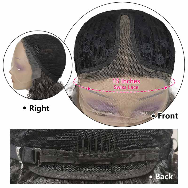 Ali Annabelle Middle Part Deep Wave Human Hair Wigs Long Deep Part Lace Front Wigs