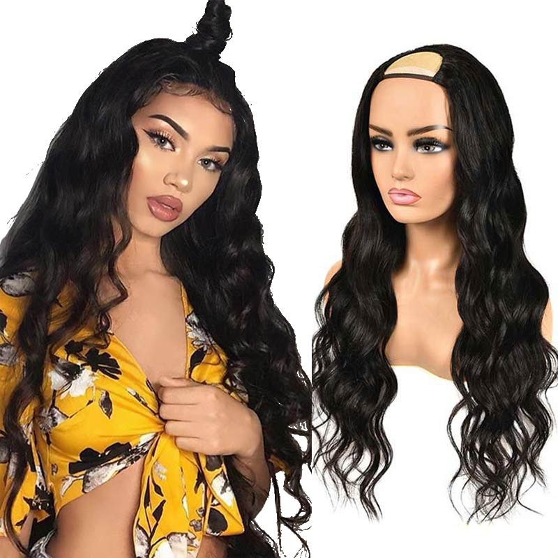 Ali Annabelle U Part Wig Glueless Human Hair Wigs Brazilian Body Wave 150 Density