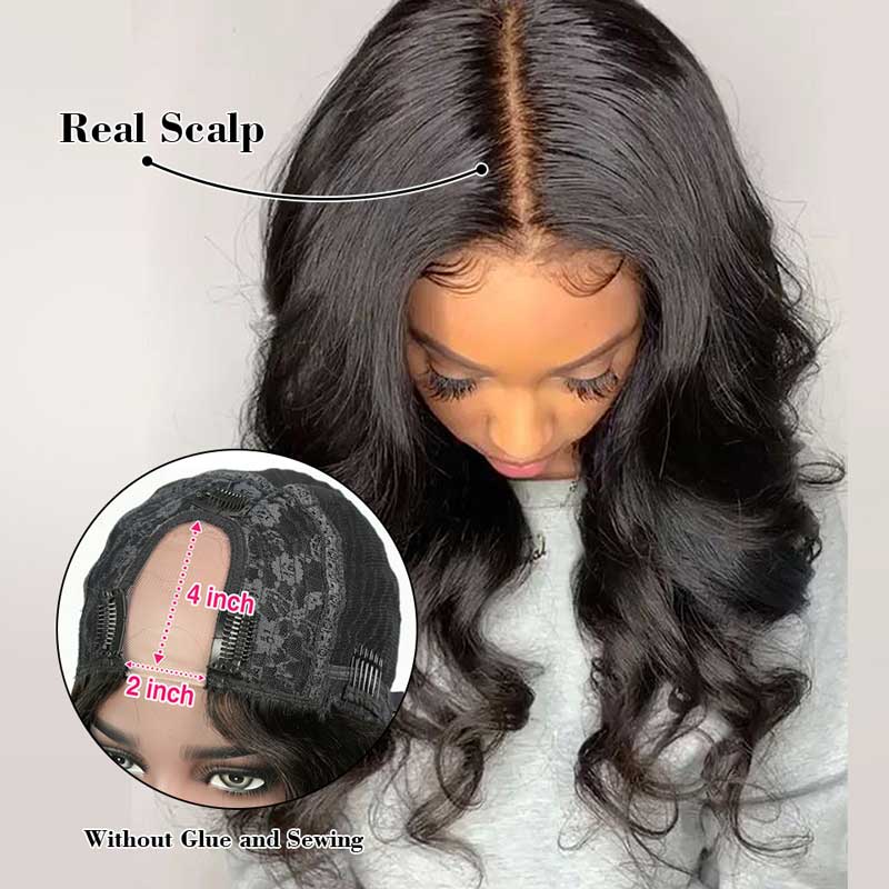Ali Annabelle U Part Wig Glueless Human Hair Wigs Brazilian Body Wave 150 Density
