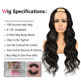 Ali Annabelle U Part Wig Glueless Human Hair Wigs Brazilian Body Wave 150 Density