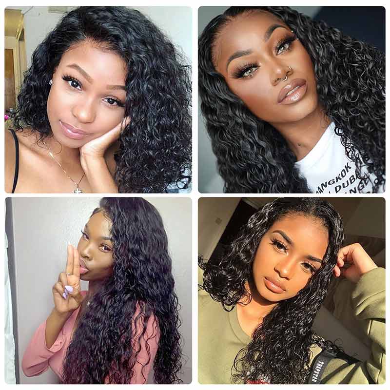 Peruvian Water Wavy Human Hair Bundles With Frontal-9
