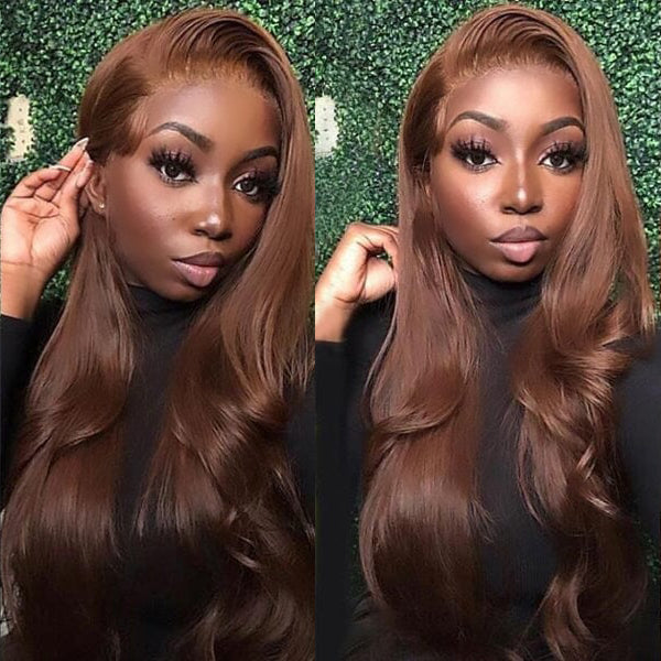 Aliannabelle #4 Dark Brown Chocolate Colored Wig 13x4 Human Hair Wigs Body Wave Wigs