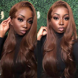Aliannabelle #4 Dark Brown Chocolate Colored Wig 13x4 Human Hair Wigs Body Wave Wigs