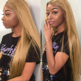 Ali Annabelle 27 Color Caramel Blonde Straight Human Hair Wigs Premade 4x4 Lace Closure Wig For Women