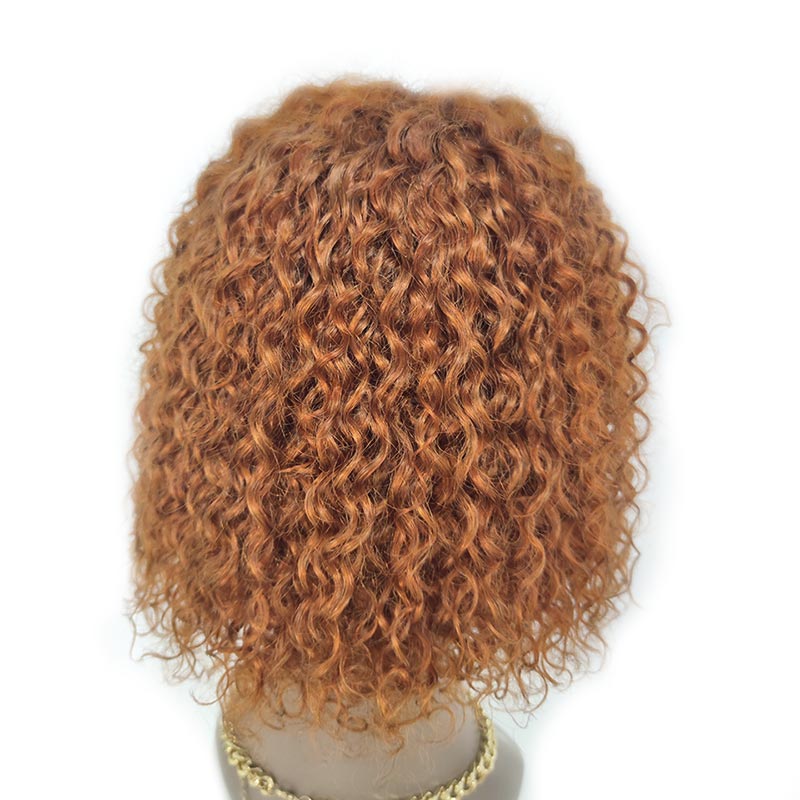 Ali Annabelle Ginger Orange Curly Bob Wig Short 4x4 Lace Human Hair Wigs