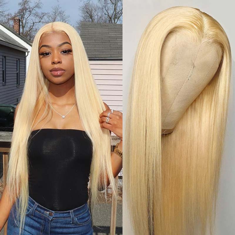 Ali Annabelle 613 Honey Blonde Wig Straight Human Hair Wigs 4x4 Pre Plucked 5x5 Lace Closure Wig