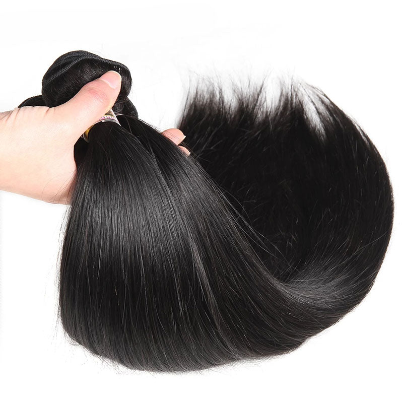 Ali Annabelle Brazilian Straight Human Hair Weave Bundles With Closure
