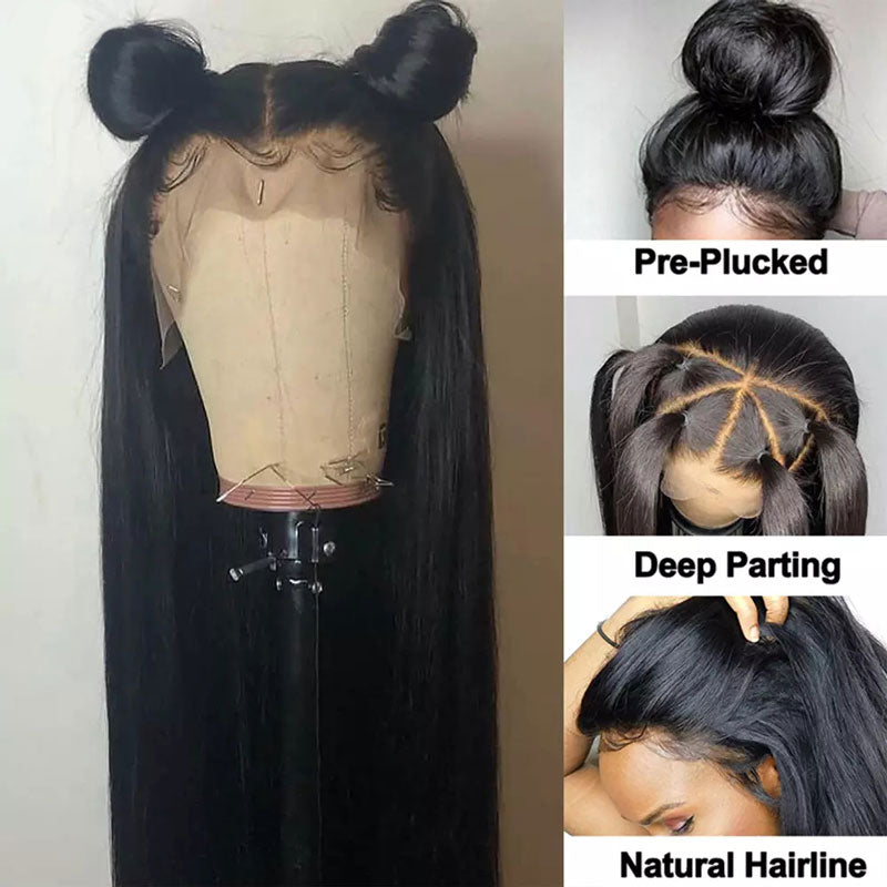Ali Annabelle Brazilian Straight Virgin Human Hair Wigs 360 Lace Frontal Wig 10"-24"