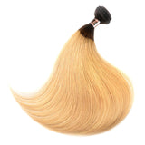Ali Annabelle 1B/27 Straight Virgin Human Hair Extensions 3 Bundles Dark Roots Ombre Brazilian Hair