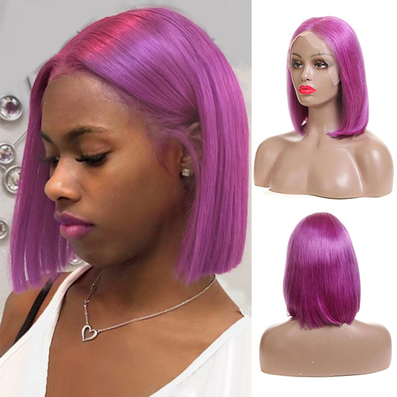 Ali Annabelle Pink Grey Purple Blue Green Yellow Red Orange Colored Straight BoB Wig