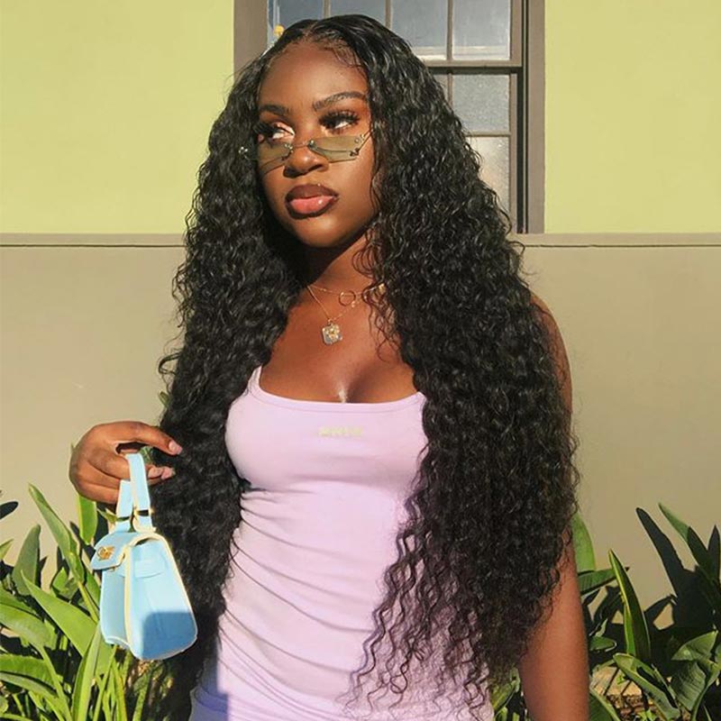 Ali Annabelle Virgin Curly Human Hair Wigs 4x4 Premade Lace Closure Wig