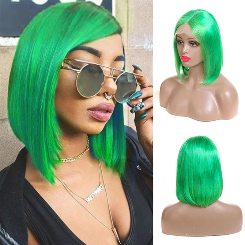 Ali Annabelle Pink Grey Purple Blue Green Yellow Red Orange Colored Straight BoB Wig