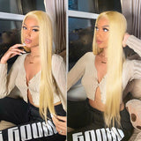 Ali Annabelle 613 Blonde Human Hair Wigs Straight 13x4 Lace Front Wig 14-26inch