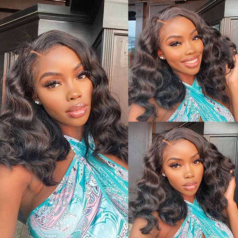 Ali Annabelle Loose Deep Wave Bob Wig Short 13x4 Lace Front Wig
