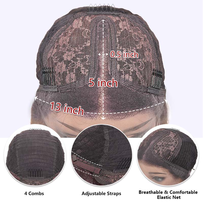Ali Annabelle Highlight Brown Straight Wig Honey Blonde 4/27 T Part Lace Colored Human Hair Wigs