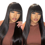 Ali Annabelle 13x4 Straight Lace Front Human Hair Wigs with Bangs 150% Density