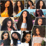 Ali Annabelle Virgin Human Hair Weave 10-26inch Kinky Culry Hair Bundles with 4x4 Swiss Lace Closure
