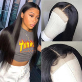 Ali Annabelle 26 28 30 32inch Brazilian Straight Lace Closure Wig Long Human Hair Wigs 4x4 Lace With Baby Hair