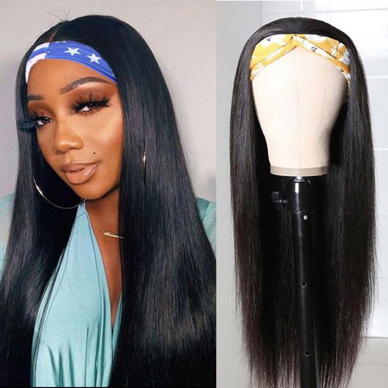 Ali Annabelle Headband Wigs Straight Human Hair Wigs Fast Install Glue-less Wig