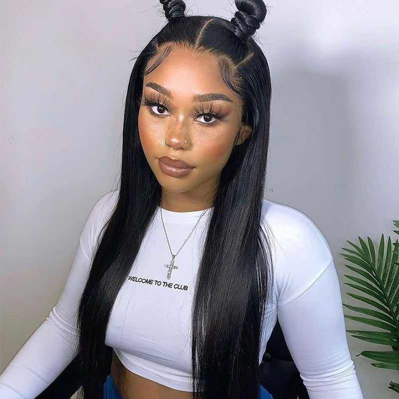 Ali Annabelle 13x4 Transparent Premade Frontal Wig Pre Plucked Straight Lace Front Human Hair Wigs