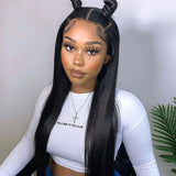 Ali Annabelle 13x4 Transparent Premade Frontal Wig Pre Plucked Straight Lace Front Human Hair Wigs